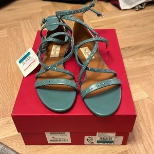 Valentino Garavani Love Latch Teal strappy sandals